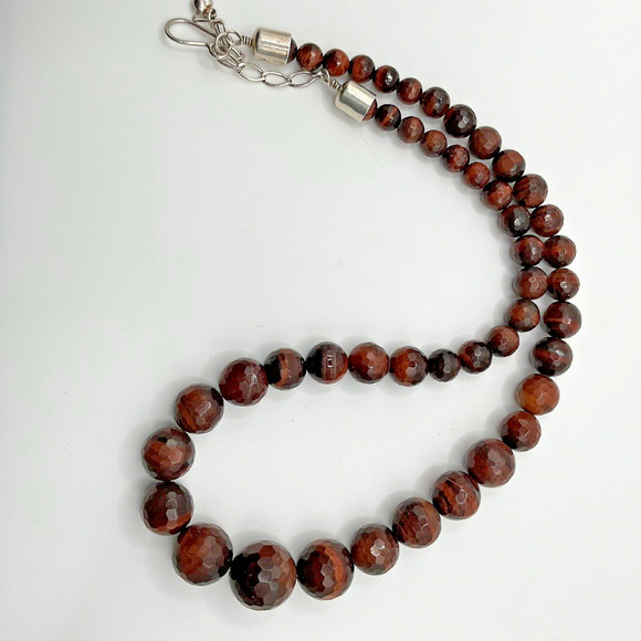Jay King Mine Finds DTR Tiger's Eye (RED?) Necklace 20" - 22.5" Graduated - Picture 4 of 12